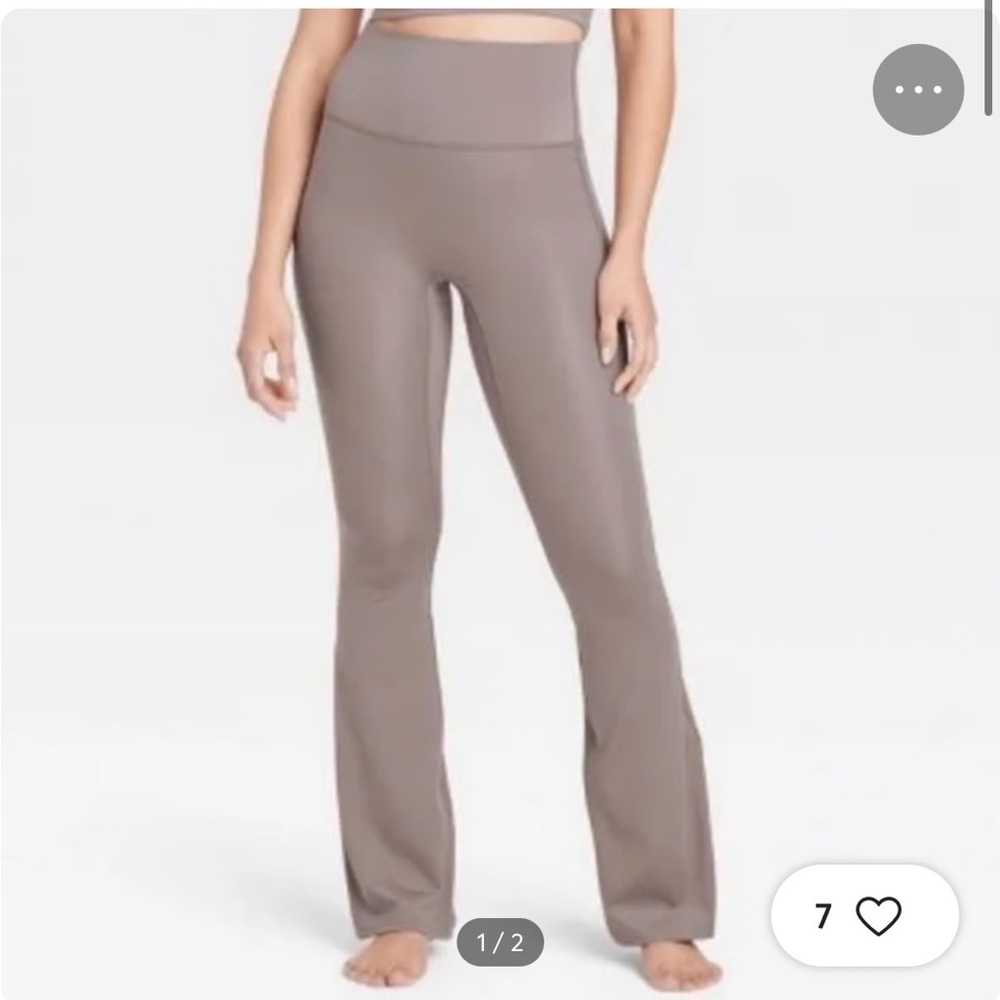 all in motion Taupe Brown Flare Sculpt Flare Pants XXS